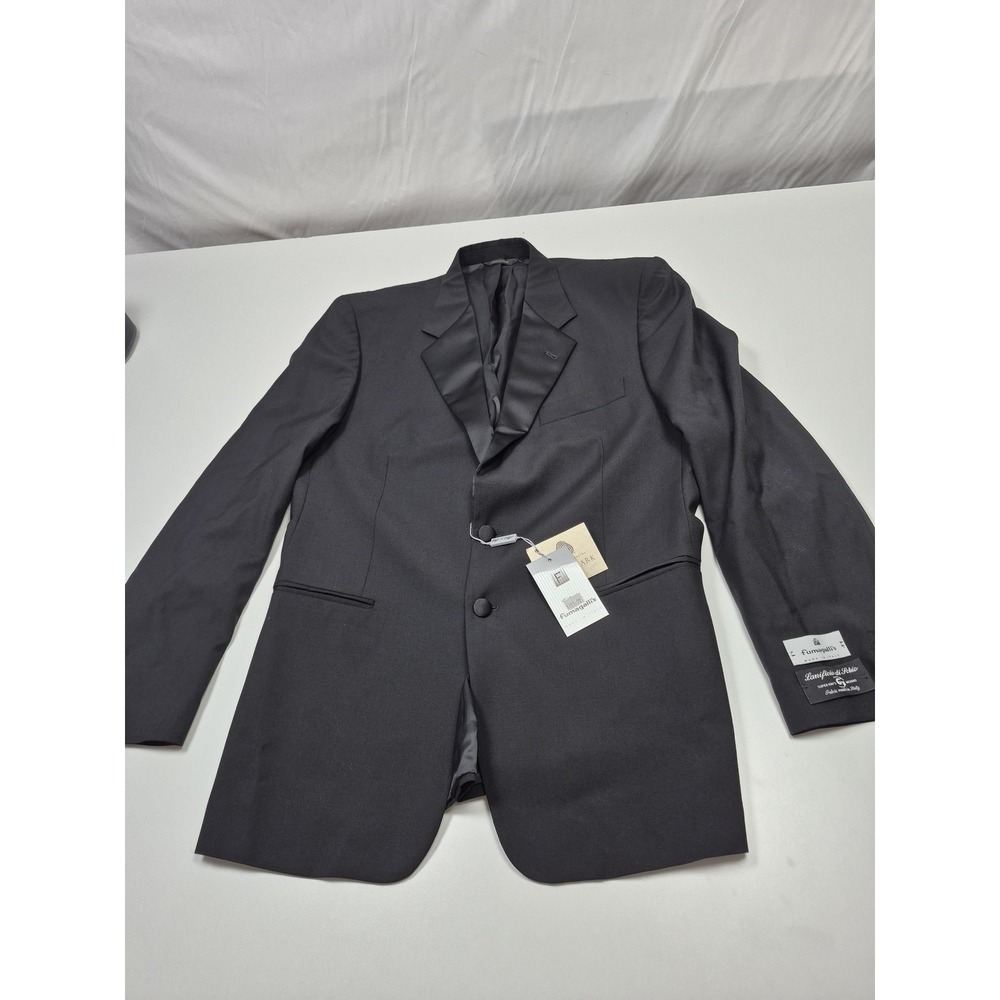 Fumagalli's Suit Jacket Mens 44L Black Super 100s Wool Tuxedo Formal Italy NWT